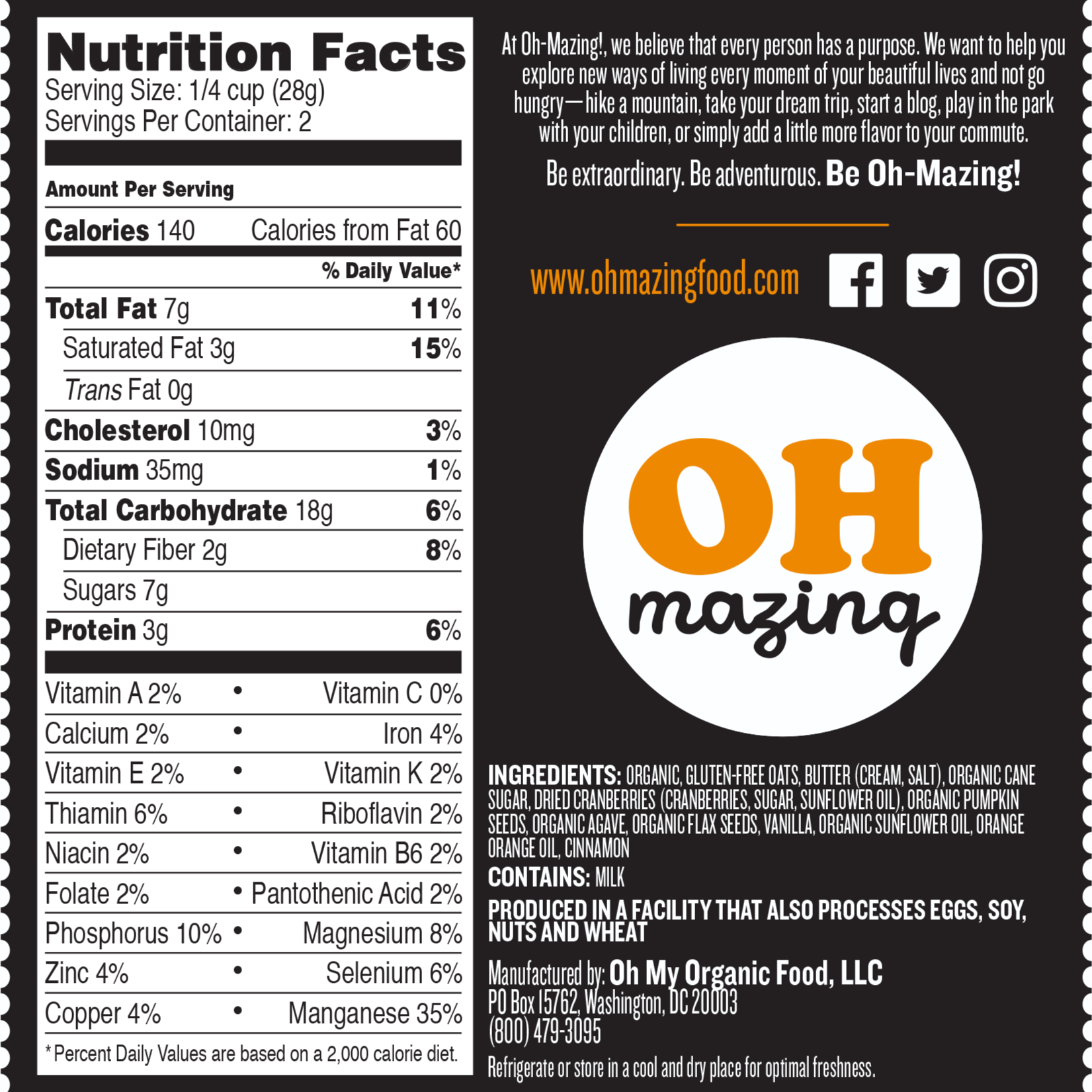 Cranberry Orange Granola Snack – Oh-Mazing Food