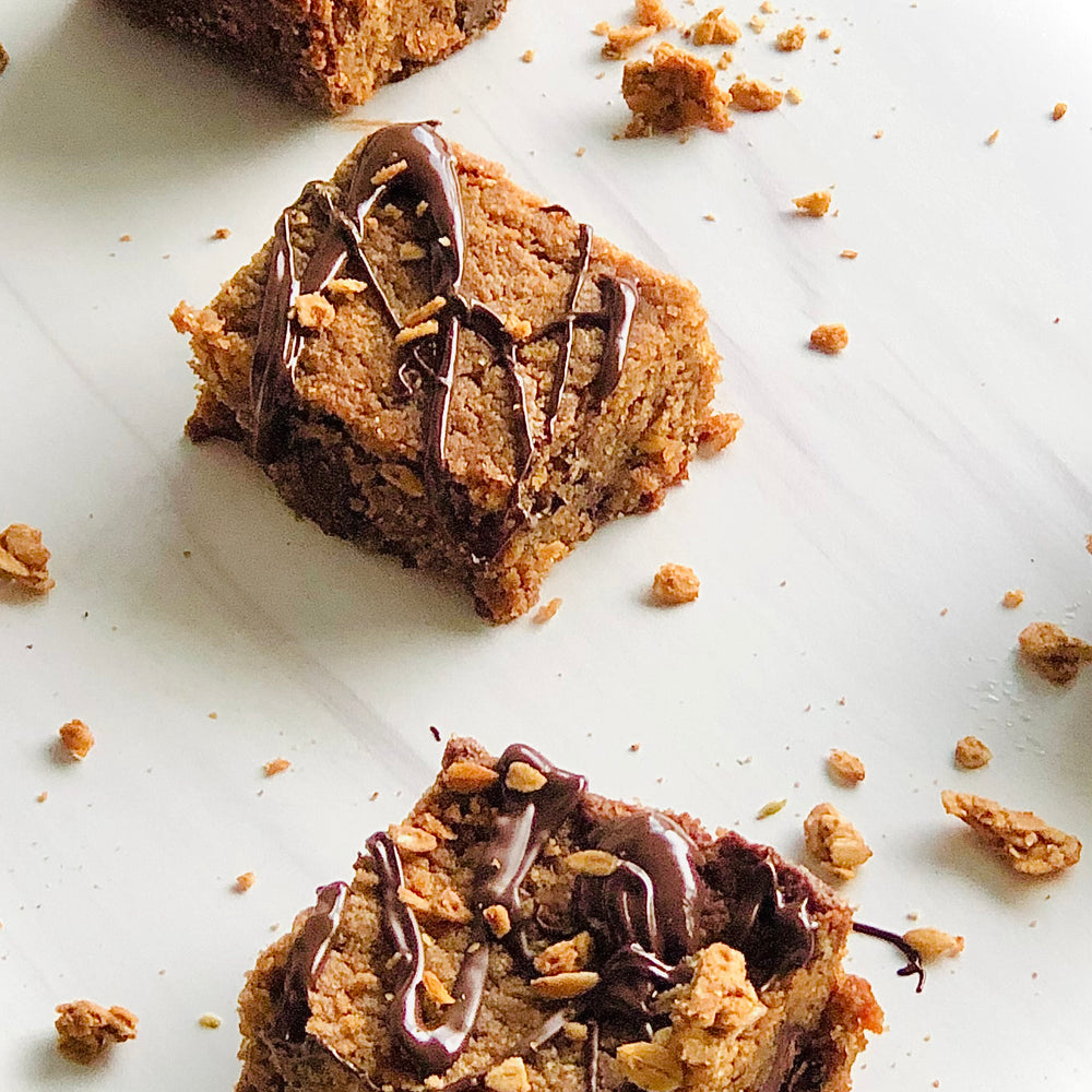 Peanut Butter Blondies with Oh-Mazing Granola