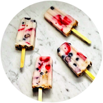 RADIANT RED, WHITE AND BLUEBERRY BREAKFAST POPSICLES