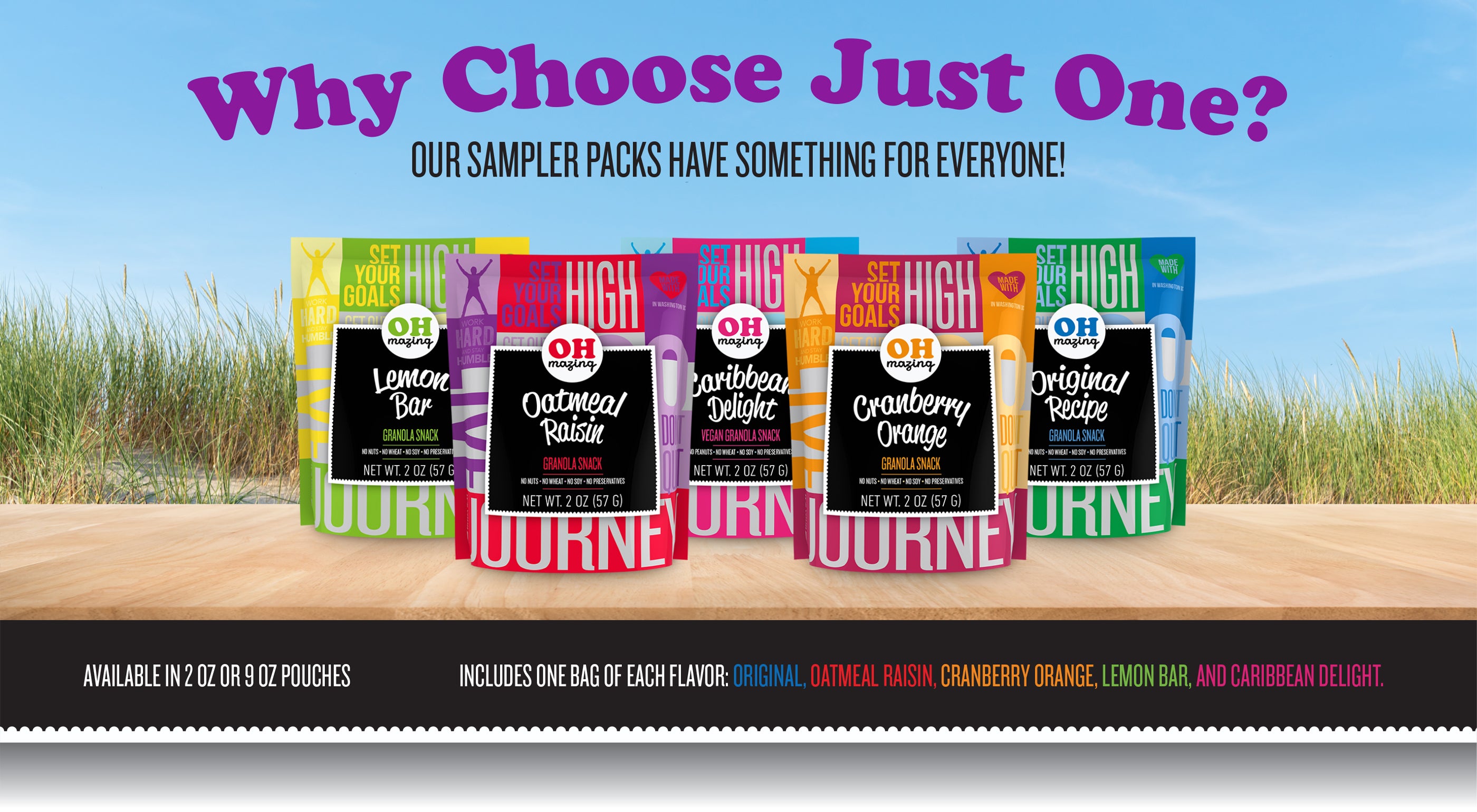 5 Flavor Sampler Pack, Granola Snack – Oh-Mazing Food